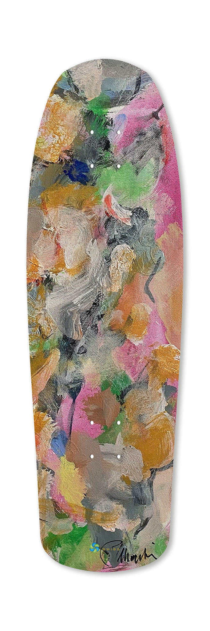 59 City 810 art skateboard deck frontside. Single edition by Paul Moecklin