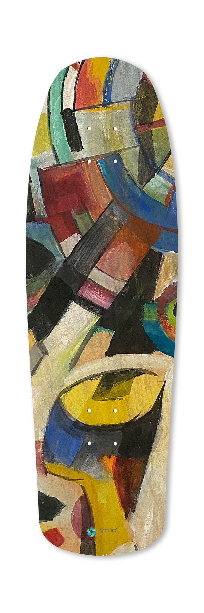 7 City 810 art skateboard deck frontside. Single edition by Paul Moecklin