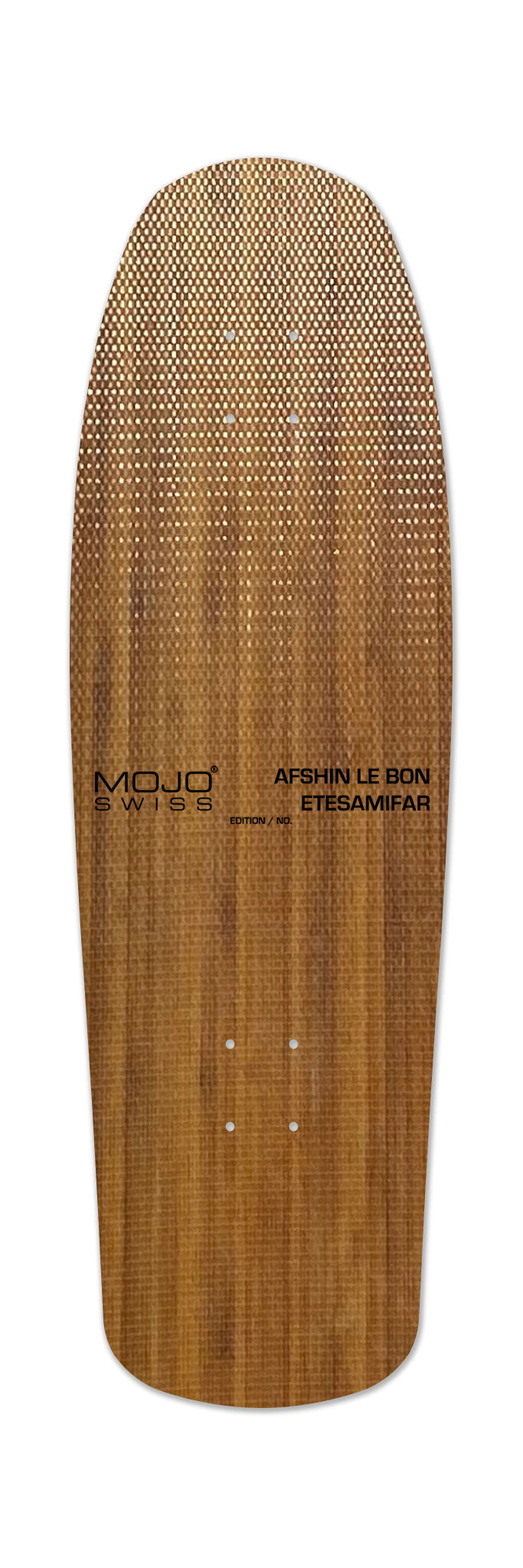 50 City 810 art skateboard deck backside wood. Single edition by Paul Moecklin